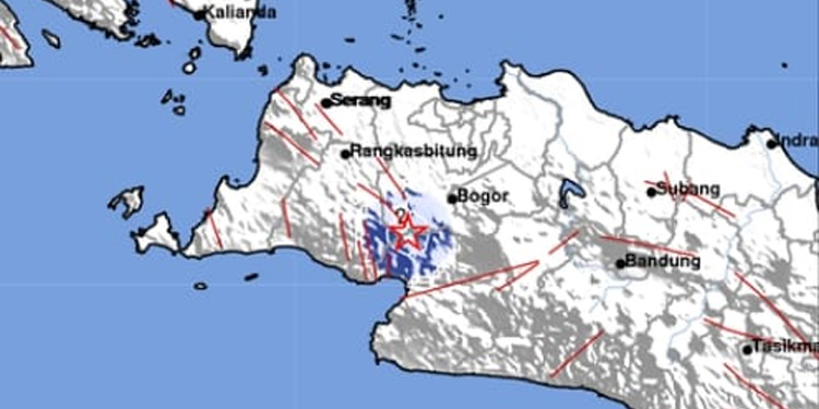Pusat gempa di Sukabumi. (BMKG untuk INDOPOS.CO.ID)